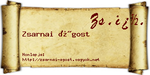 Zsarnai Ágost névjegykártya